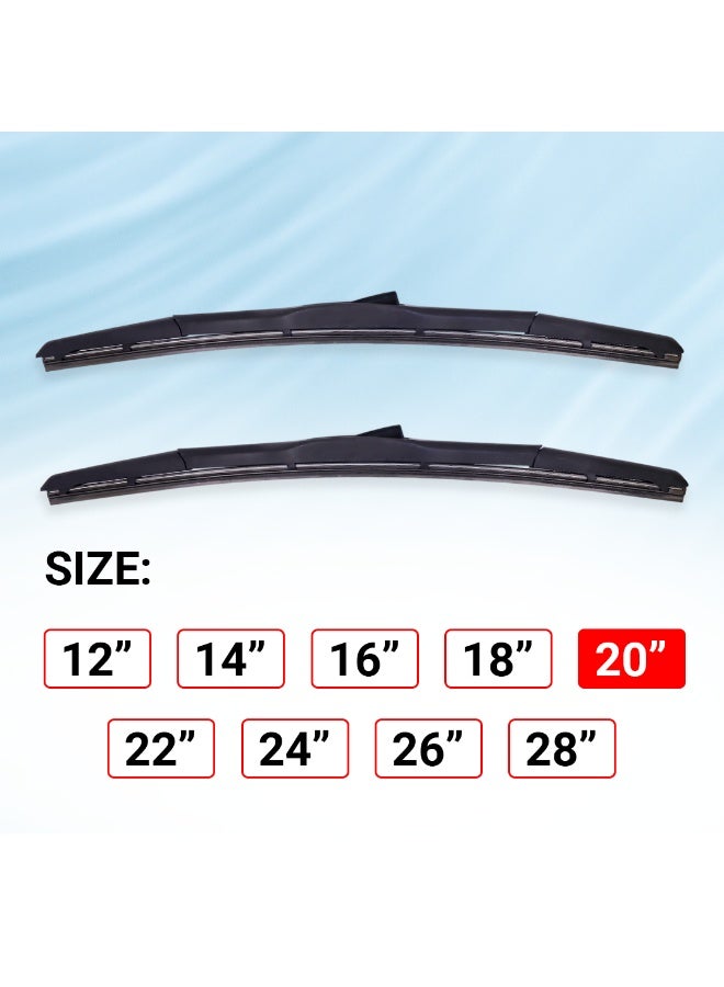 Prestige Pack of 2 Hybrid Wiper Blades - All-Season Universal Fit - 20 Inch - Image 5